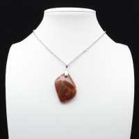 Orbicular Jasper Flame Pendant