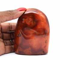 Polished carnelian rock