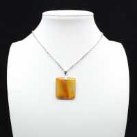 Square carnelian pendant