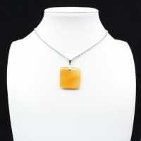 Square carnelian pendant