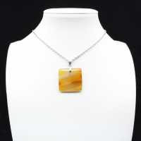 Square carnelian pendant