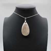 Teardrop Flower Agate Pendant