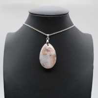 Oval Flower Agate Pendant