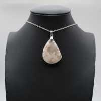 Teardrop Flower Agate Pendant
