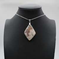 Flower Agate Diamond Pendant