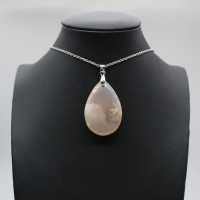 Flower Agate Teardrop Pendant