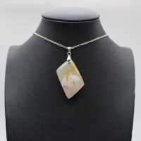 Flower Agate Diamond Pendant