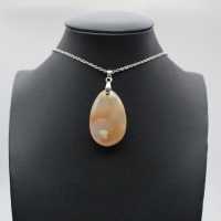 Flower Agate Teardrop Pendant