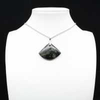 Fan-shaped Kambamba Jasper pendant