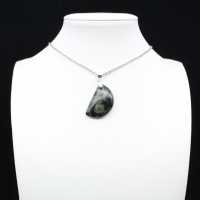 Moon-shaped Kambamba Jasper pendant