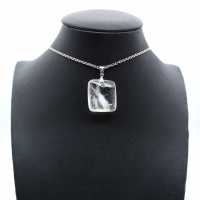 Polished rock crystal pendant