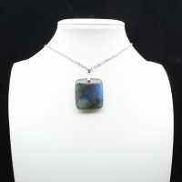 Square labradorite pendant