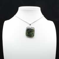 Square pendant in labradorite from Madagascar