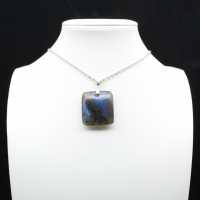Square Labradorite Stone Pendant