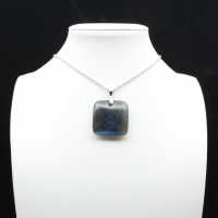 Natural labradorite square pendant