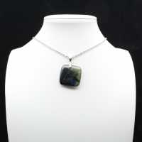 Natural labradorite square pendant