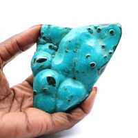 Polished chrysocolla decorative stone