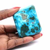 Polished chrysocolla for interior decoration