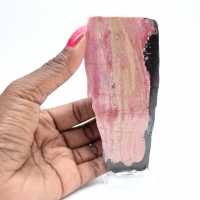 Authentic Rhodonite stone slice