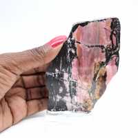 Authentic Rhodonite stone slice