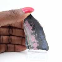 Authentic Rhodonite stone slice