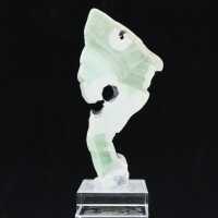 Authentic polished Green Aragonite stone slice