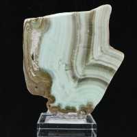 Green Aragonite slice for mineral collection