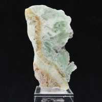 Green Aragonite slice for mineral collection