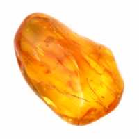 Polished Yellow Amber Pebble – Fossil Stone for Decoration