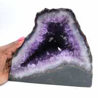  Brazilian amethyst geode with purple crystals for collector