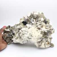 Mica and tourmaline on white quartz from Afghanistan