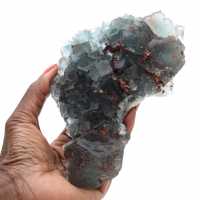 Raw Fluorite Specimen: Green Stone from Morocco on Rock Raw Fluorite Specimen: Green Stone from Morocco on Rock