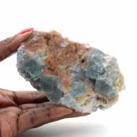 Natural green fluorite: Sample on rock for collection