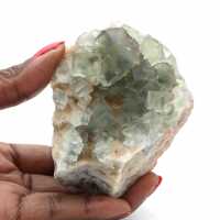 Authentic green fluorite: Crystals on matrix from Morocco