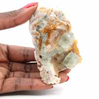 Natural Fluorite Stone: Green crystals on matrix, Morocco Natural Fluorite Stone: Green crystals on matrix, Morocco