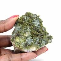 Green epidote crystals from Morocco on host rock