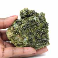 Green epidote crystals on an Imilchil matrix