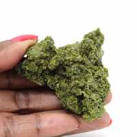 Green epidote crystals on matrix from Morocco