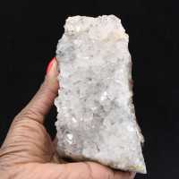 Raw Moroccan quartz with goethite filaments, druses and crystals