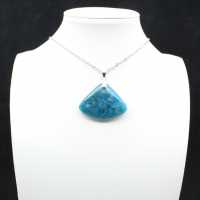 Blue Apatite Pendant - Mineralogical Specimen from Madagascar