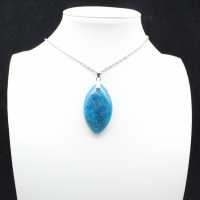 Madagascar Apatite Pendant - Blue Crystalline Structure