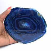 Polished blue agate slices for gemstone enthusiasts