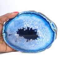 Natural sliced blue agate from Brazil