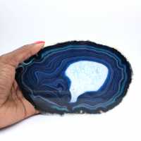 Light sliced blue agate for mineral collection