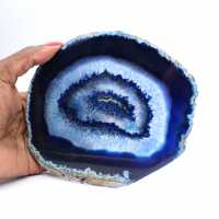Brazilian blue agate slice for gemstone collection