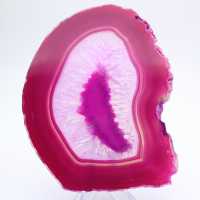 Natural pink dyed agate slice