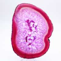 polished agate slice, tinted pink