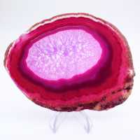 Decorative slice of dyed pink agate