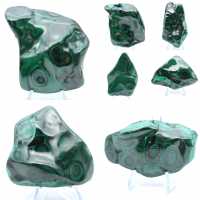 Polished malachite block