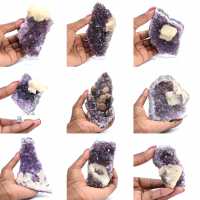 Amethyst Crystals with Calcite Points
